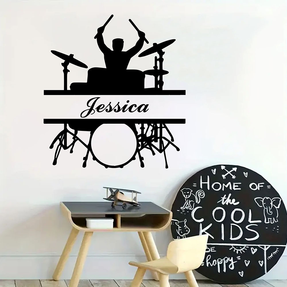 Musical Instrument And Names - Adesivos de parede personalizados com nome,