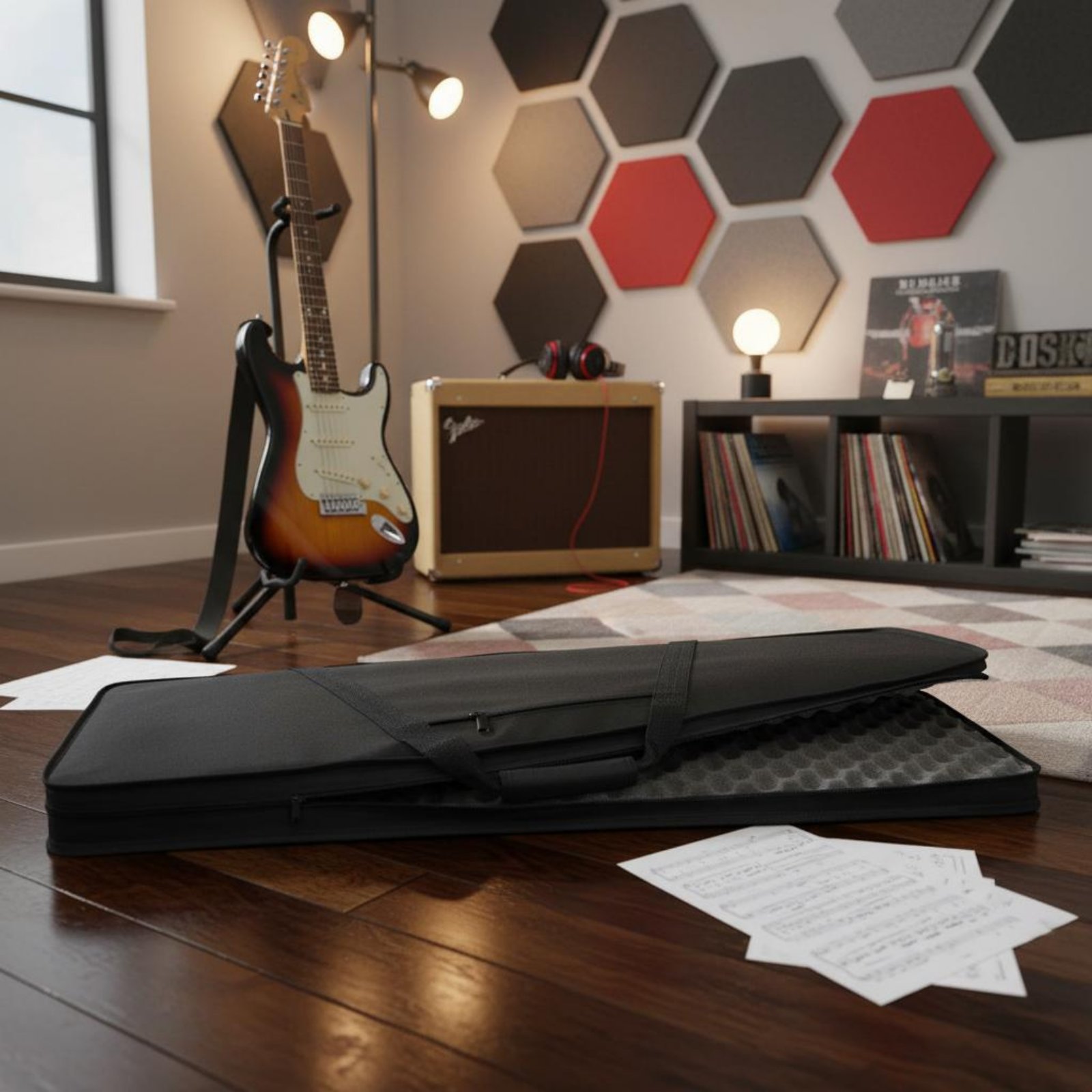 Musical Instrument Accessories - Estojo de Guitarra Leve em Espuma,