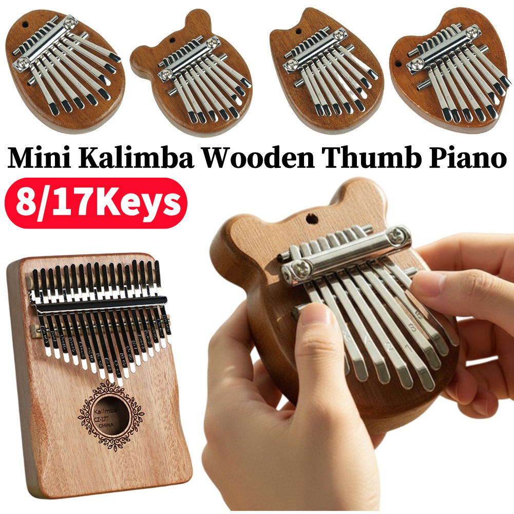 Musical Instrument Piano - Mini Kalimba de Madeira 8/17 Teclas,