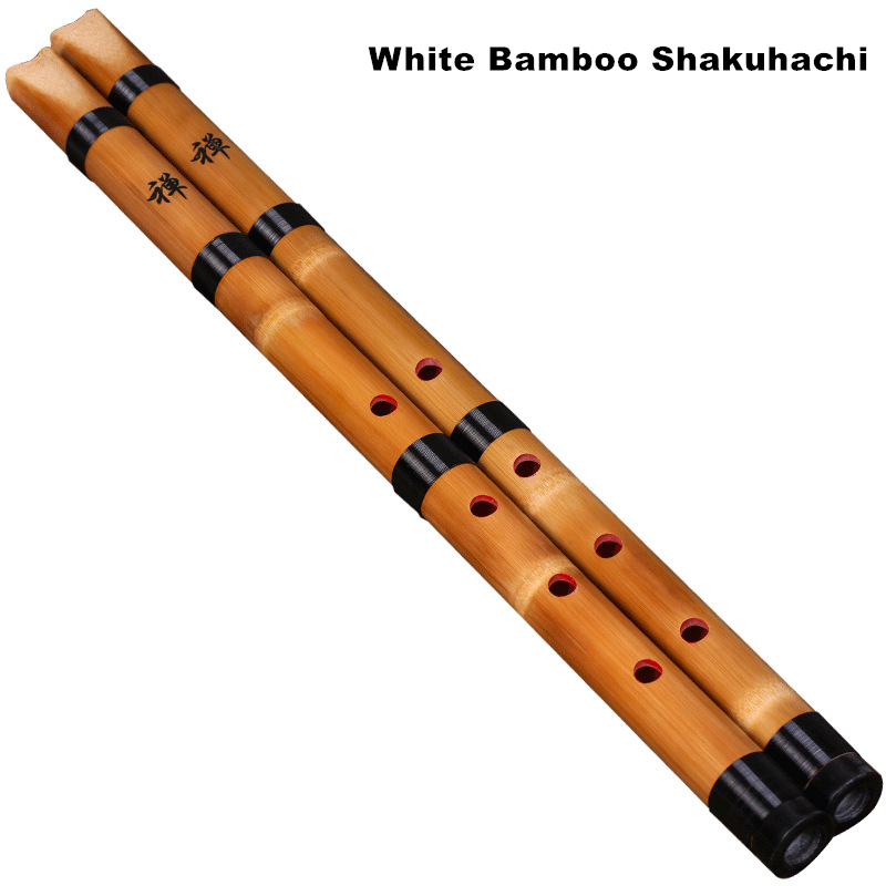 Musical Instrument In Japanese - Artesanal de bambu branco natural shakuhachi