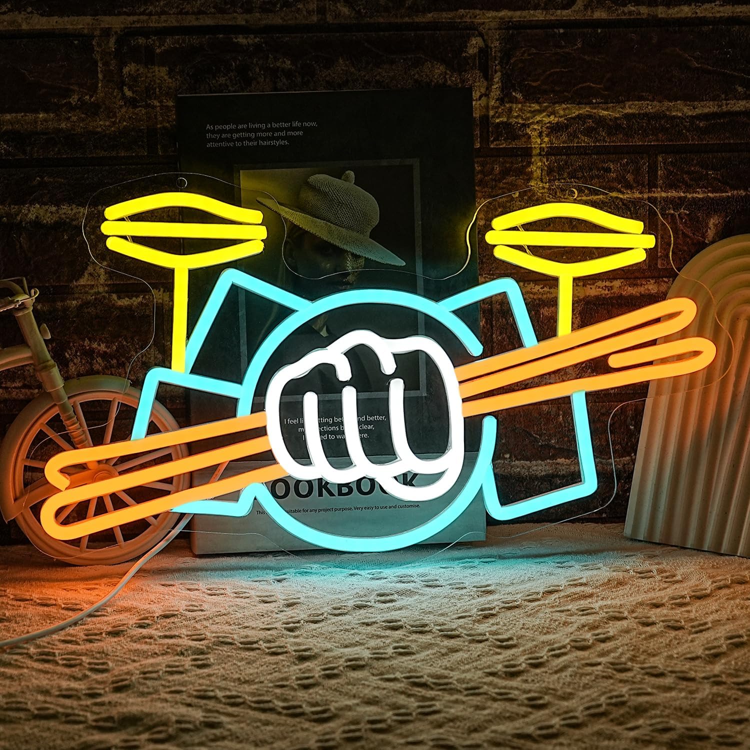 Letreiro Neon de Bateria Music - Musical Instrument Of avaliação e preço