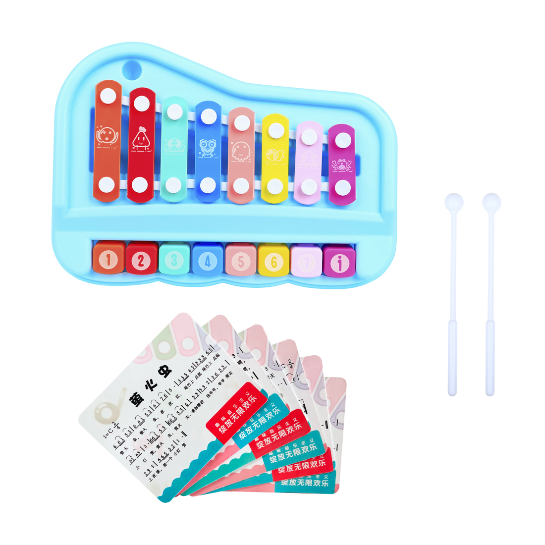 Xilofone Infantil SY-73 com 8  - Musical Instrument Xylophone avaliação e preço