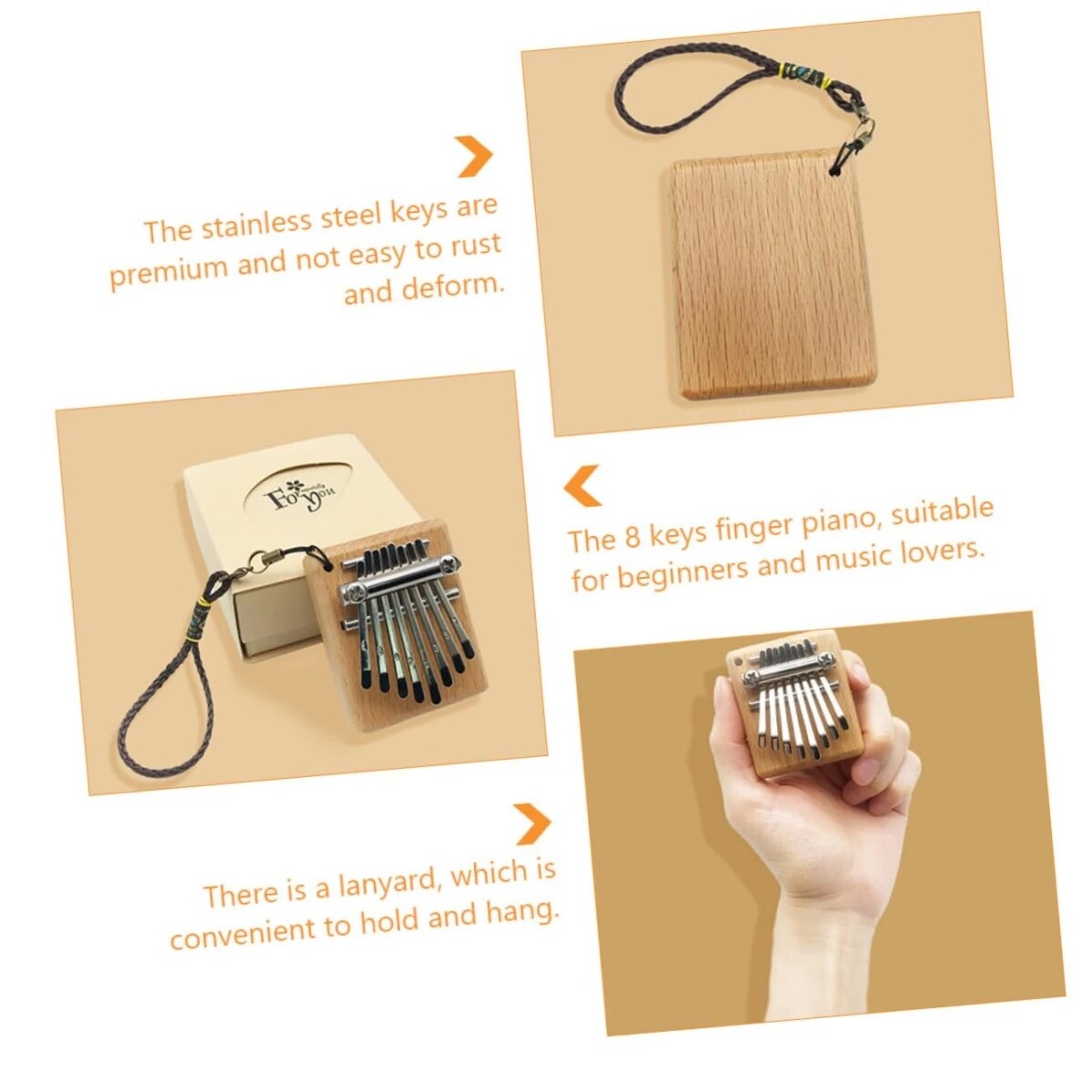 Miwayer-Mini Kalimba 8 Teclas  - Musical Instrument Piano avaliação e preço