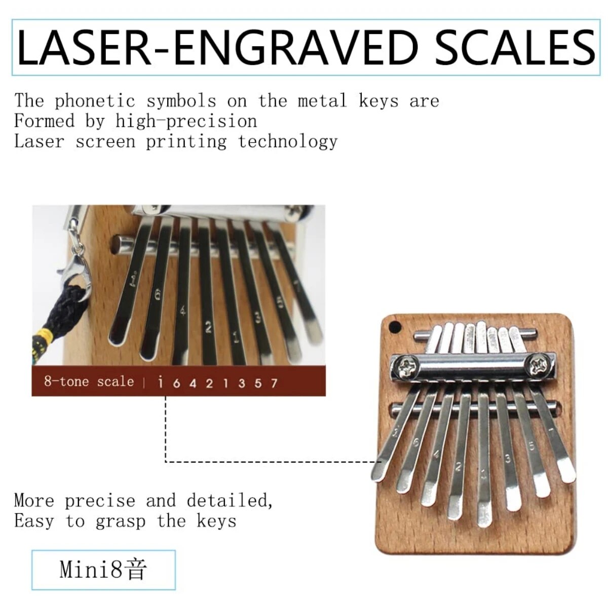 Miwayer-Mini Kalimba 8 Teclas  - Musical Instrument Piano avaliação e preço