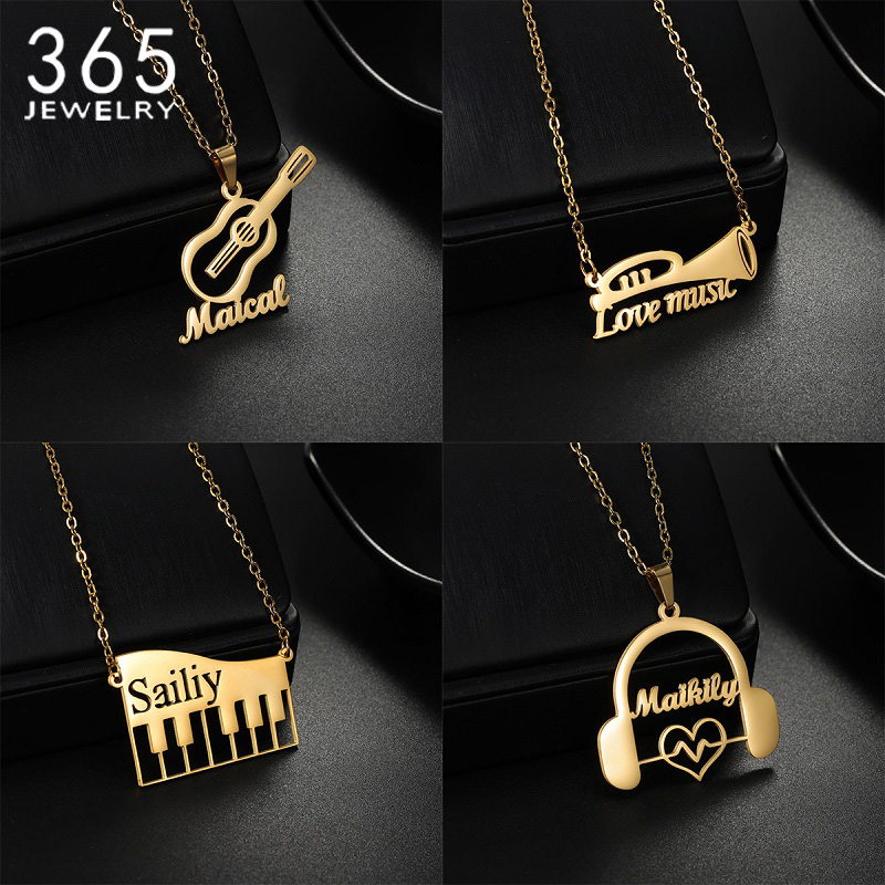 Novo Colar Personalizado com P - Musical Instrument And Names avaliação e preço