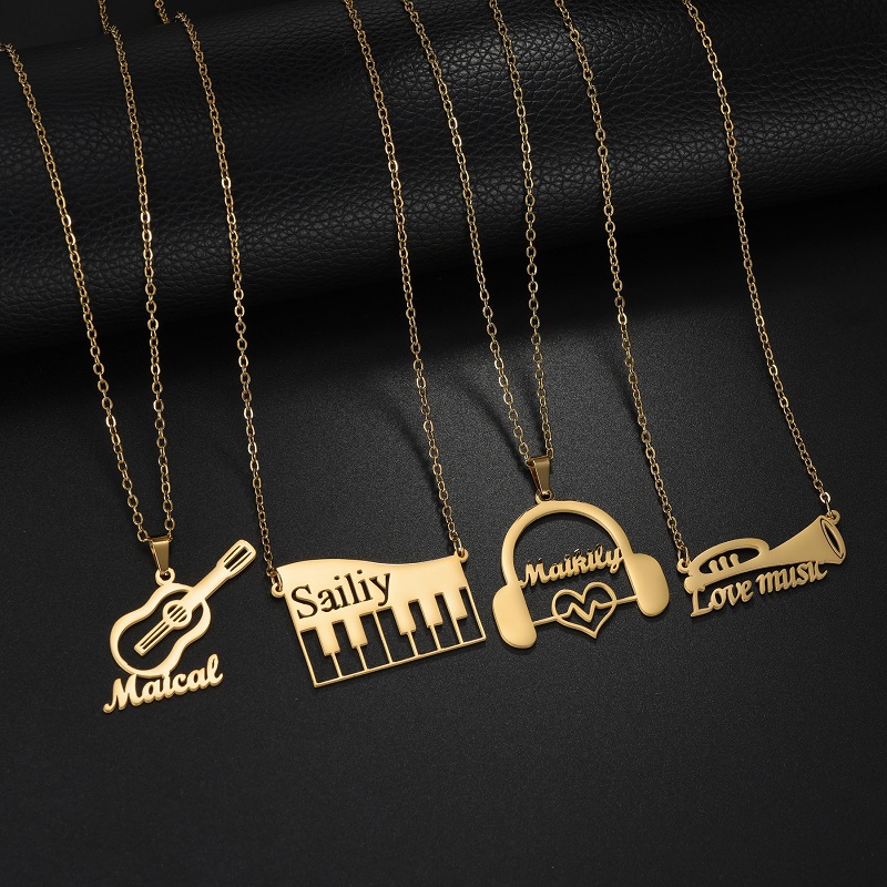 Novo Colar Personalizado com P - Musical Instrument And Names avaliação e preço